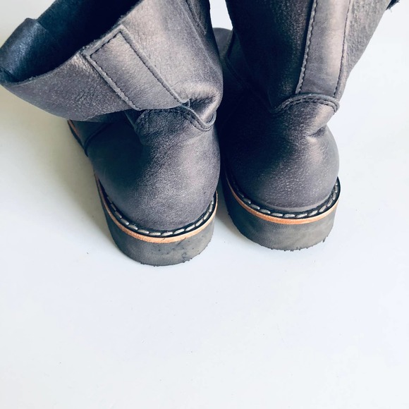 Roots Canada SZ 7 Dark Smoky Gray Leather Moto Ankle Boot Style 651 - Picture 8 of 10